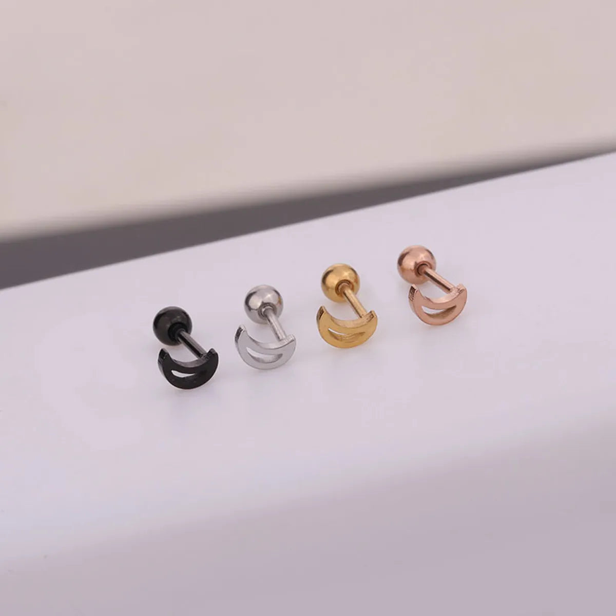 Ear Cartilage Rings & Studs Lady Moon 316 Stainless Steel  Plating