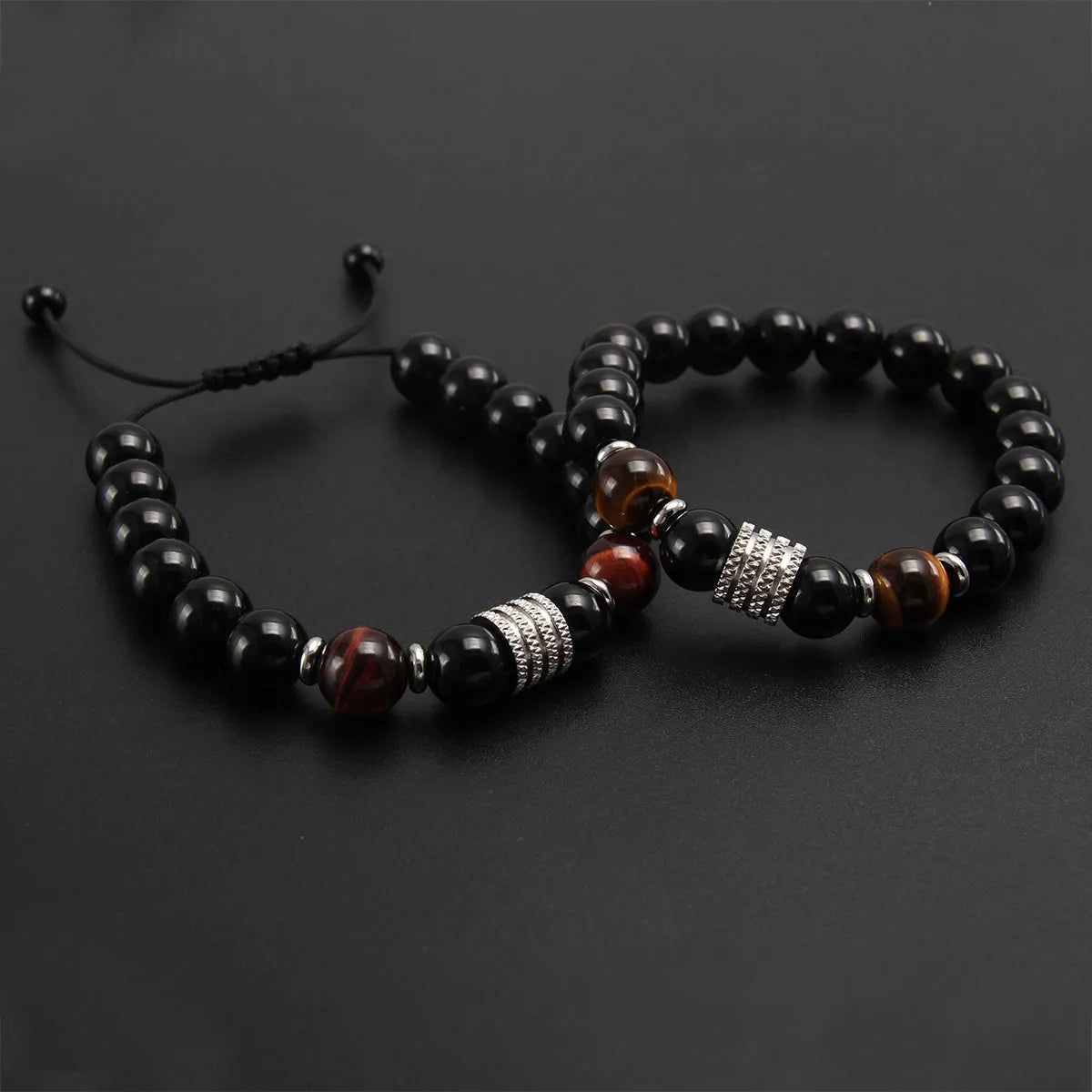 Casual Geometric Tiger Eye Plating Bracelets