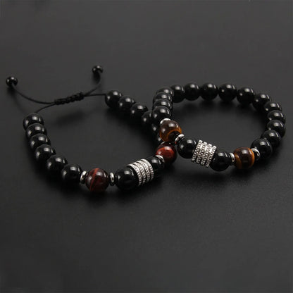 Casual Geometric Tiger Eye Plating Bracelets