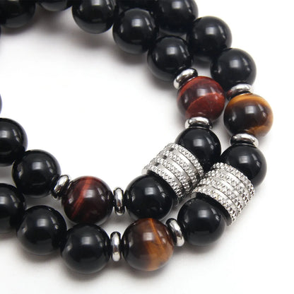 Casual Geometric Tiger Eye Plating Bracelets