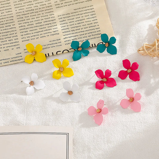 Fashion Flower Alloy Ear Studs