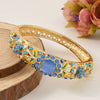 New Style Cloisonné Bracelet In Alloy With Large Circle Cut Out Inlaid With High Grade Diamond And Electroplated