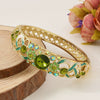 New Style Cloisonné Bracelet In Alloy With Large Circle Cut Out Inlaid With High Grade Diamond And Electroplated