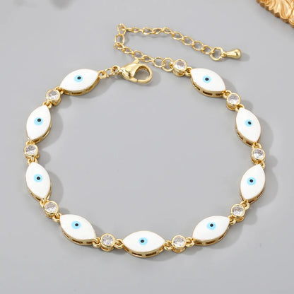 New Style Fashion Devil'S Eye Fatima'S Palm Copper Bracelet