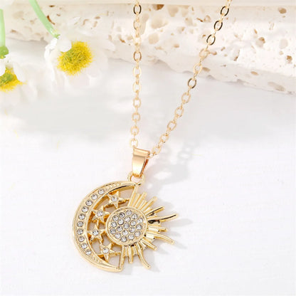 New Style Fashion Eye Moon Pendant Alloy Necklace