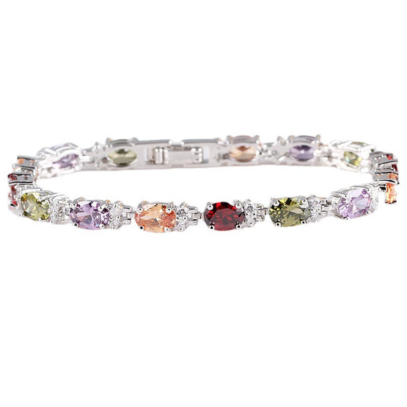 New Style Jewelry Bracelet Blue Crystal White Zirconium Color Zirconium Mixed Color Manufacturers Wholesale Girls Accessories Fashion Jewelry