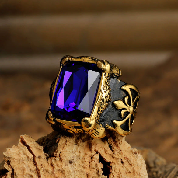 New Style Men's Titanium Steel Bracelet And Axe Finger Ring With Geometric Pattern And Polishing Treatment