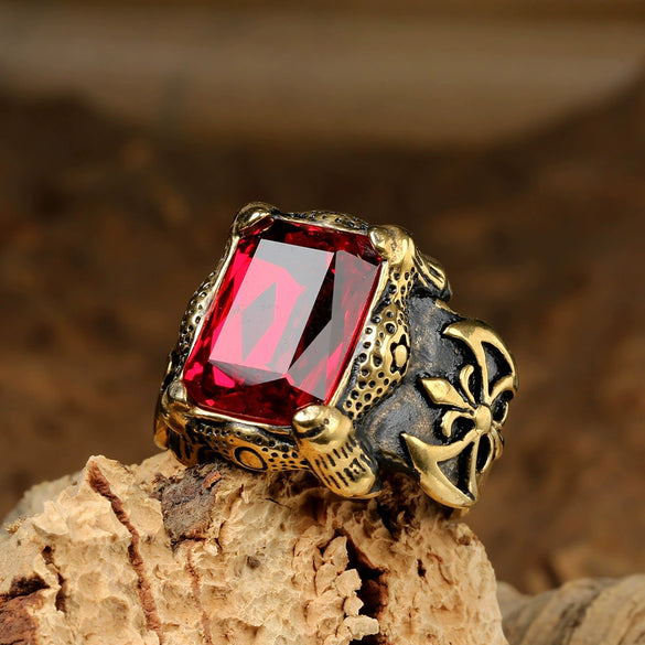 New Style Men's Titanium Steel Bracelet And Axe Finger Ring With Geometric Pattern And Polishing Treatment