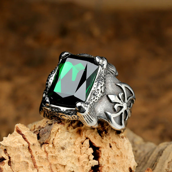 New Style Men's Titanium Steel Bracelet And Axe Finger Ring With Geometric Pattern And Polishing Treatment