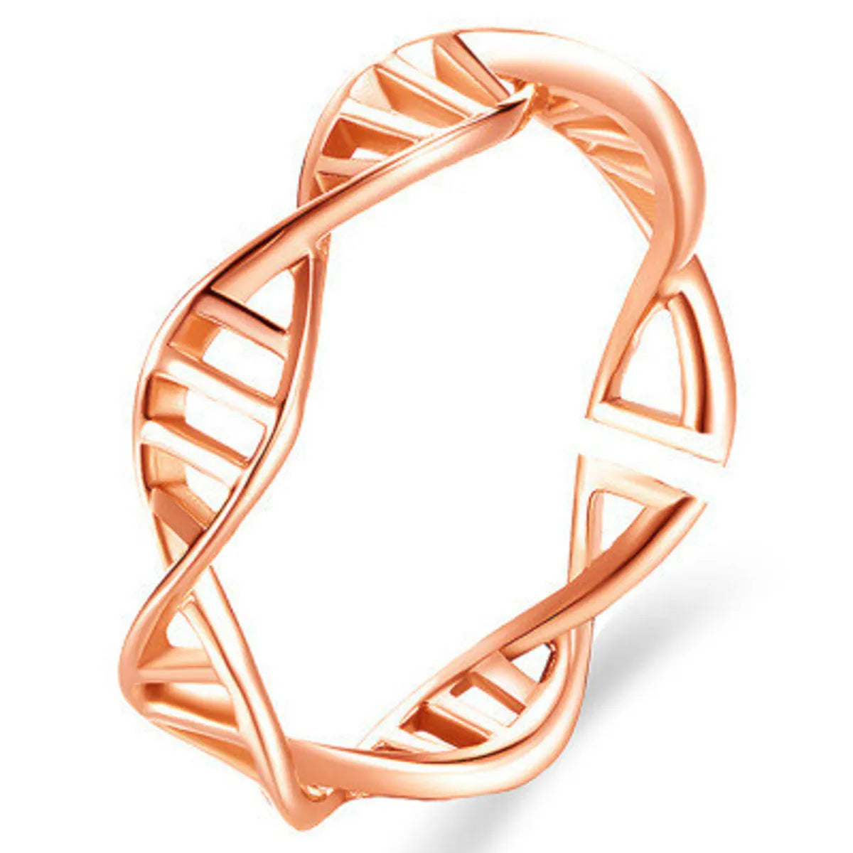 New Style Ring Cross Stripe Rose Gold Women's Ring Fashion Diamond Shaped Fish Bone Opening Wild Ring Wholesale