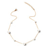 New Style Simple Pearl Alloy Necklace With Geometric Styling Electroplated For Women Fashion Street Sweater Chain