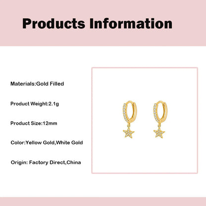 Fashion Star Copper Zircon Earrings