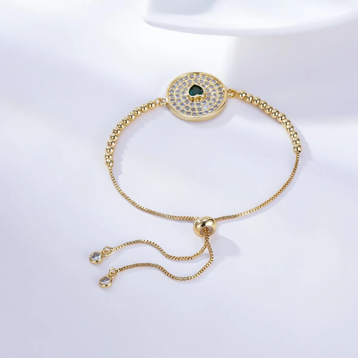 New Style Zircon Heart Copper 18k Gold-plated Bracelet