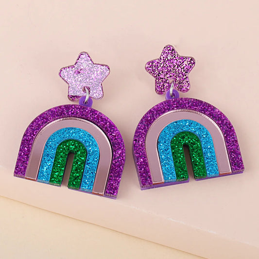 New  Sweet Geometric Rainbow Earrings