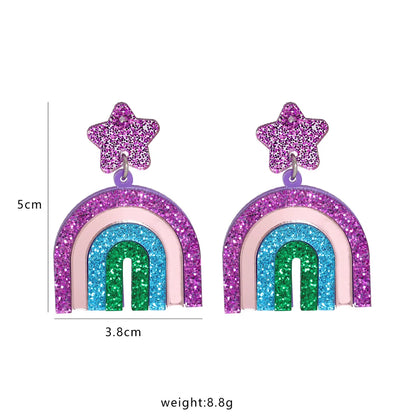 New  Sweet Geometric Rainbow Earrings