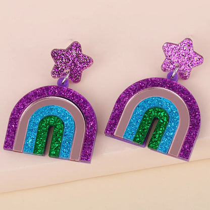 New  Sweet Geometric Rainbow Earrings