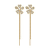 New Tassel Diamond-Studded Butterfly Flower Pearl Fashion Long Thin Alloy Earrings