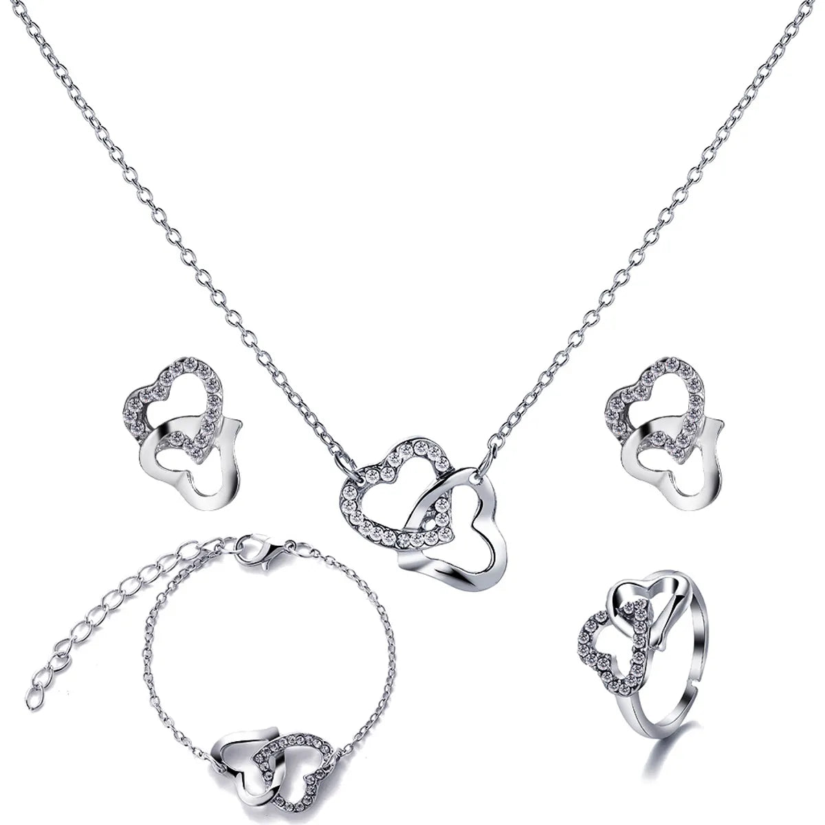 New Three-Piece Wedding Three-Dimensional Knotted Alloy Set Jewelry