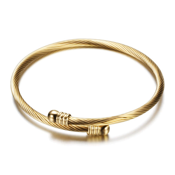 New Titanium Steel Bracelet Simple Threecolor 18K Gold Stainless Steel Bracelet  Wholesale
