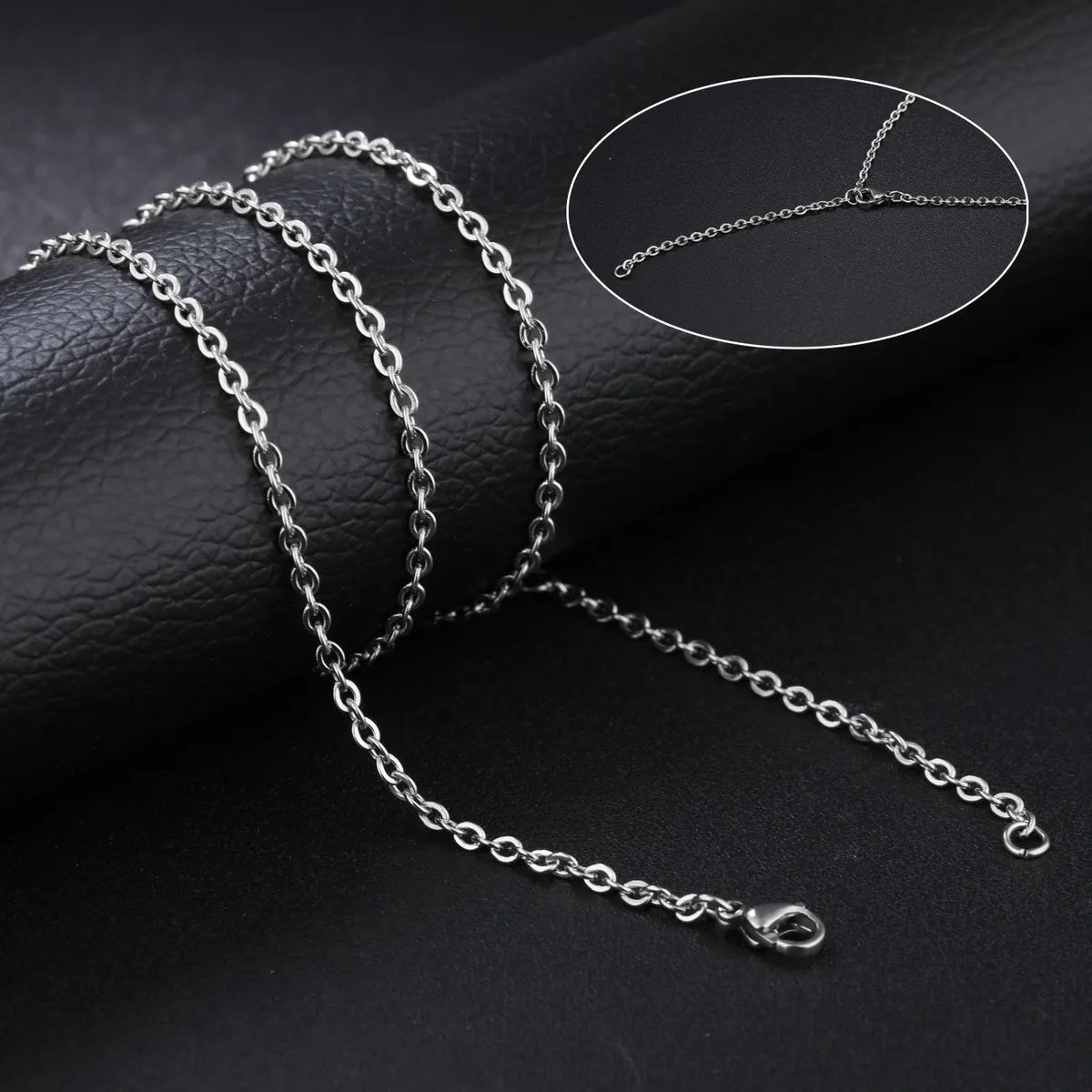 New Titanium Steel Chain Single O Word Necklace