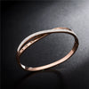 New Titanium Steel Diamond Rose Gold Twisted Arm Bracelet Female Roman Text Bracelet Stainless Steel Jewelry Wholesale