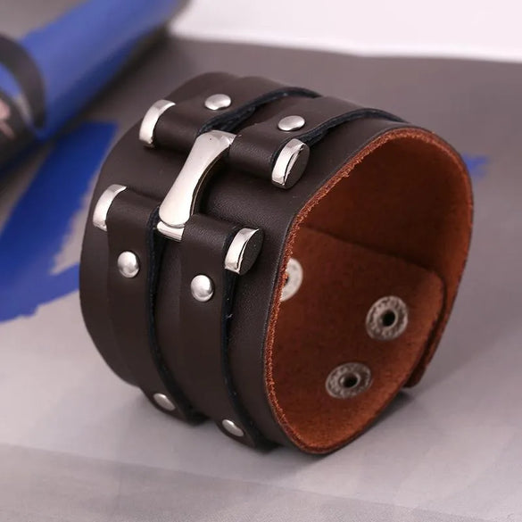 New Vintage Leather Bracelet Personalized Punk Leather Bracelet