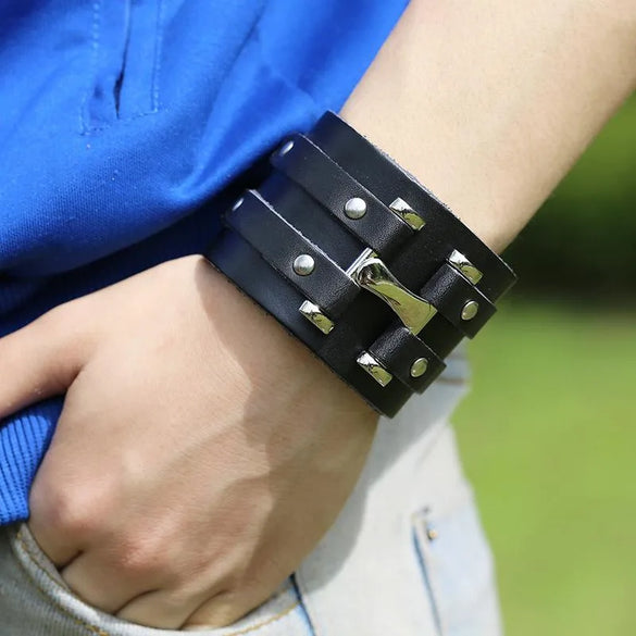 New Vintage Leather Bracelet Personalized Punk Leather Bracelet