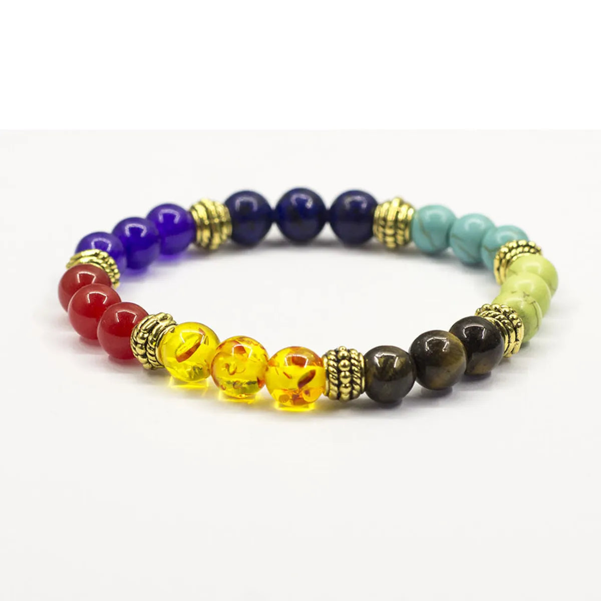 New Volcanic Stone Natural Stone Tiger Eye Stone Agate Beads Colorful Bracelets