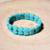 New Wide Elastic String Turquoise Bracelet Retro Heart Geometric Bracelet