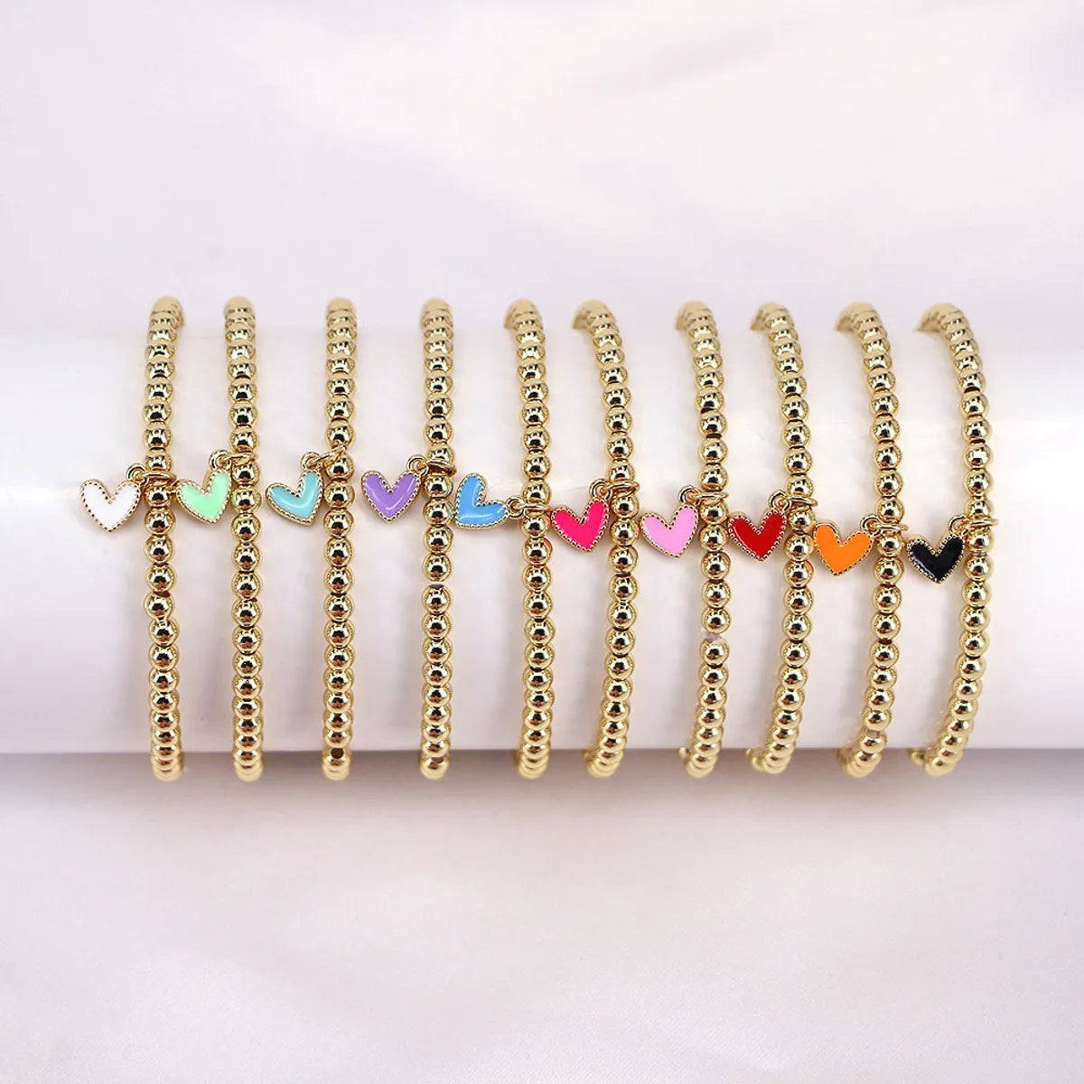 Fashion Geometric Copper Artificial Gemstones Bracelets In Bulk