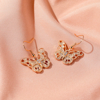 New Wild Metal Hollow Butterfly Earrings Creative Love Key Earrings For Women Gooddiy Wholesale