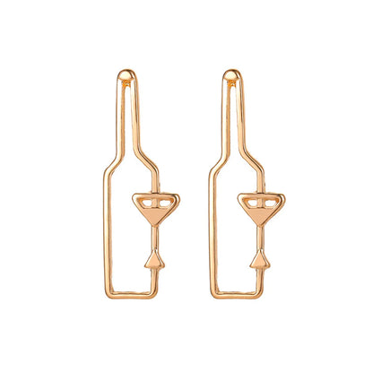 Simple Style Wine Bottle Plating Alloy No Inlaid Earrings Ear Studs