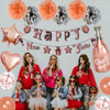 New Year Black And Gold Latex Balloon Set With Happy New Year Flag Banner Party Decorations