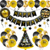 New Year Decorative Round Latex And Aluminum Foil Balloons With Printed Design For Party Decorations Wholesale