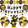New Year Decorative Round Latex And Aluminum Foil Balloons With Printed Design For Party Decorations Wholesale