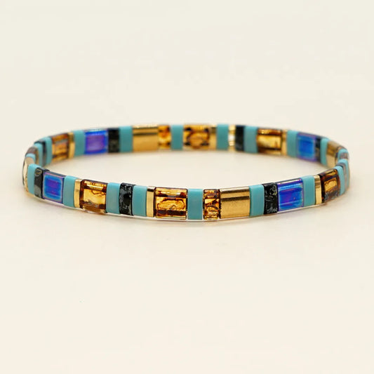 New Year Egyptian Style Retro Tila Beads Hand-beaded Stacked Belt Small Bracelet