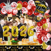 New Year Round Aluminum Foil Balloon Set With Golden Banner For Holiday Eve Party Decorations