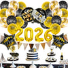 New Year Round Aluminum Foil Balloon Set With Golden Banner For Holiday Eve Party Decorations