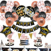 New Year Round Aluminum Foil Balloon Set With Golden Banner For Holiday Eve Party Decorations