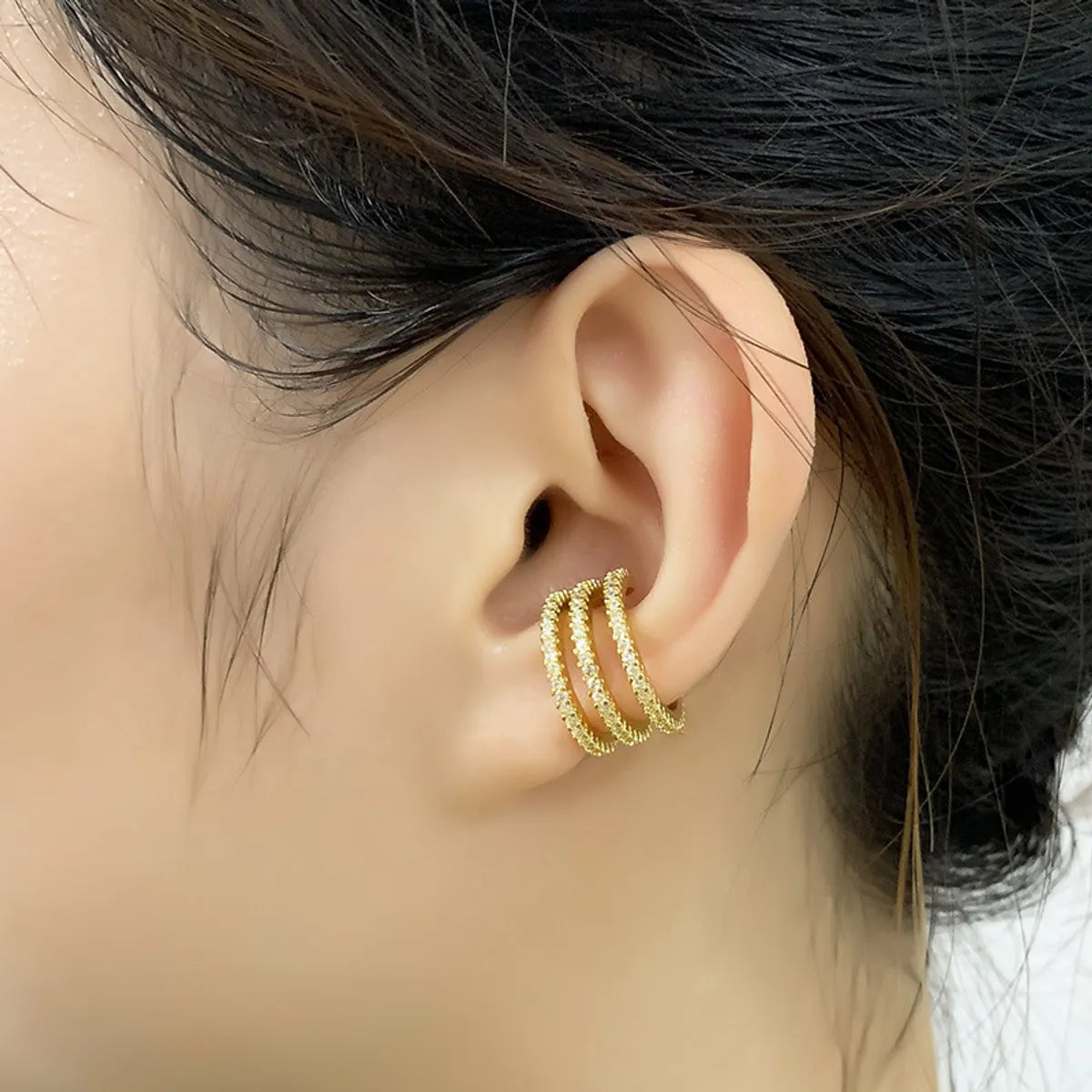 New Zircon C-shaped Ear Clip Creative Earless Earrings Simple Ear Bone Clip Ear Jewelry Wholesale Gooddiy