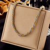 Niche Contrasting Color Mesh Twist Chain Stainless Steel Heavy Industry Punk Hiphop Clavicle Necklace With Electroplating