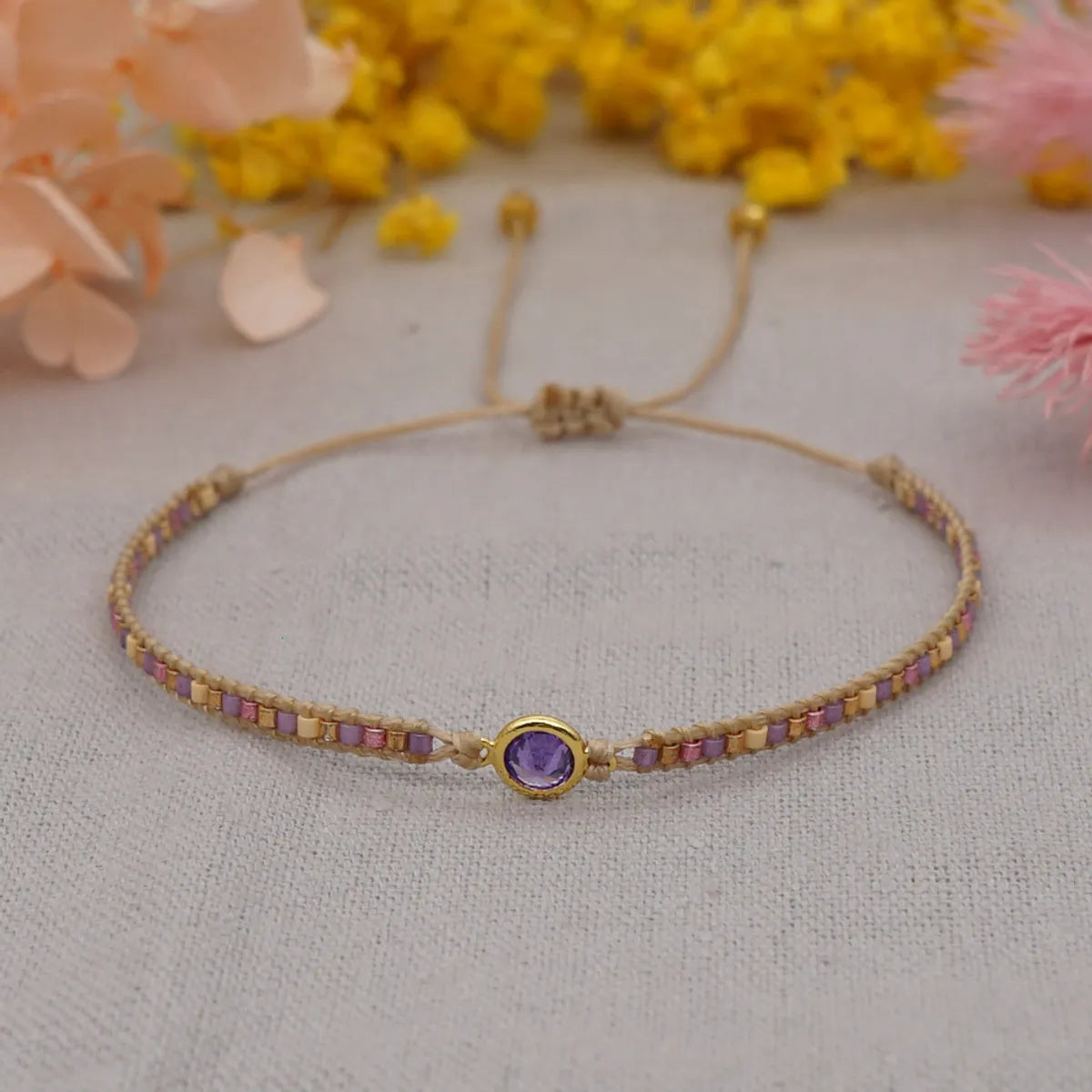 Niche Design Fashion Simple Miyuki Rice Beads Hand-woven Diamond-studded Friendship Rope Small Bracelet