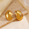 Niche Design Retro Heart Line Drop Shape Stainless Steel Electroplated Earrings For Women