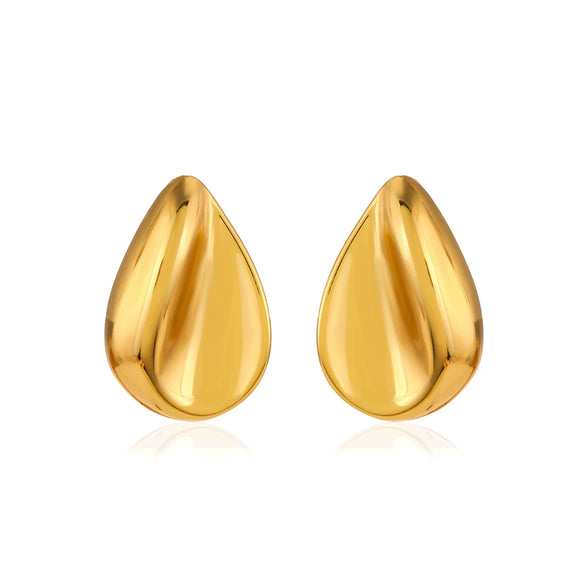 Niche Design Retro Heart Line Drop Shape Stainless Steel Electroplated Earrings For Women
