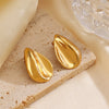 Niche Design Retro Heart Line Drop Shape Stainless Steel Electroplated Earrings For Women