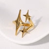 Niche Design Star Shape Stainless Steel Gold Plated Ring For Women