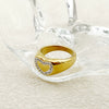 Niche Design White Love Fritillaria Stainless Steel Gold Plated Ring