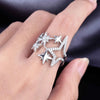 Niche Designer Original All-matching Personalized Ornament Pentagram Ring Ins Style Hipster Zircon Open Ring