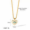 Niche Devil's Eye Stainless Steel Necklace Pendant For Women With Zircon And Dripping Oil Design Eyeshaped Geometric Pattern Goldplated