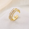 Niche Doublerow Zircon Diamond Copper Inlaid Leaf Ear Ring Unisex For Couples